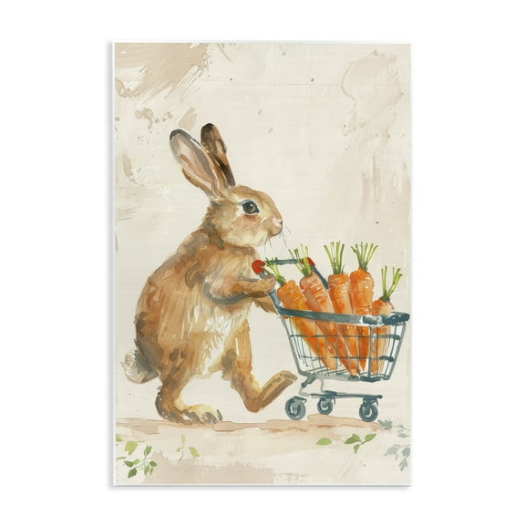 Carrot Connoisseur Rabbit Wall Plaque Art, 13 x 19, Made In USA