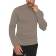 thumbnail image 1 of GHSDFBB Men Regular Fit Basic Lightweight Long Sleeve Pullover Top Mock Turtleneck T-Shirt, 1 of 4