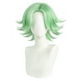 thumbnail image 1 of Peluca corta para cosplay, color verde pastel, con extremos invertidos, 35 cm, para todos, 1 of 2