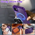 thumbnail image 4 of CASEFIV for iPhone 11 Case,with Magnetic Invisible Stand [Military Drop Protection] [Compatible with MagSafe] Shockproof Slim Translucent Anti-Slip with 2 Screen Protector+2 Lens Protector,Purple, 4 of 8
