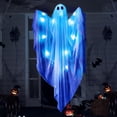 thumbnail image 1 of AKEGAMN Clearance! Halloween Hanging Lights With Multi Color LED Lights 47 Inch White Halloween Hanging Decorations For Front Yard Patio Garden Decorations Indoor Outd Halloween Hanging Lights With, 1 of 6