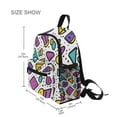 thumbnail image 3 of FORMRS School Backpack with Front Zippered Pocket 12" Student Travel Daypack, Purple Retro Pattern, 3 of 6