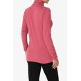 thumbnail image 4 of TheMogan Women's PLUS Essential Soft Jersey Ruched Turtle Neck Long Sleeve Slim Fit Top, 4 of 7