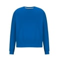 thumbnail image 3 of safuny Men's Fashion Solid Color Pullover Clearance Casual Sports Workout Long Sleeve Tops Loose Shirts Big&Tall Crew Neck Sweatshirts Blue M, 3 of 5