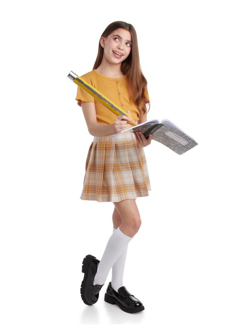 Jessica Simpson Girls' Plaid Pleated Skirt, Yellow - Main Image