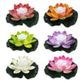 thumbnail image 1 of Luz de loto flotante LED impermeable flor lámpara estanque piscina decoración verde, 1 of 7