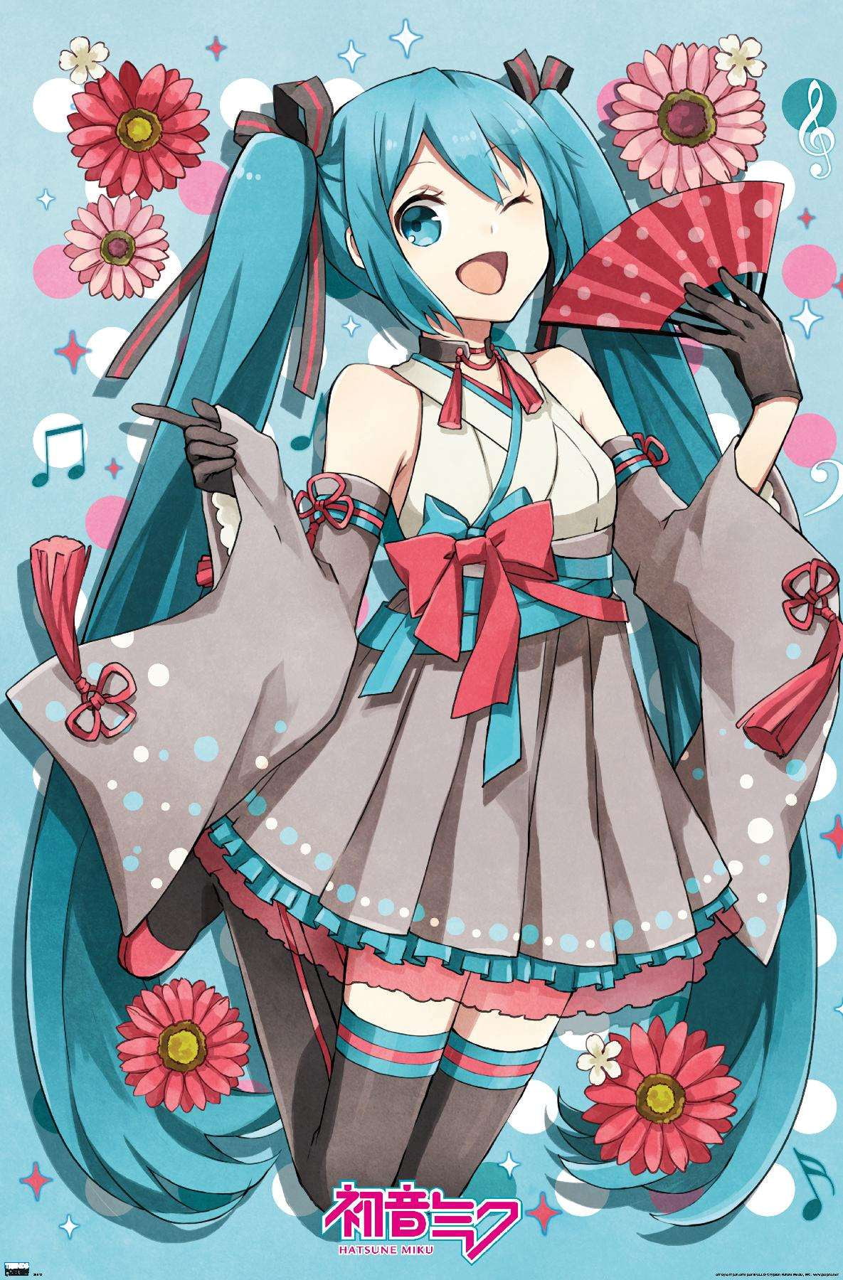 Hatsune Miku Fan Wall Poster, 22.375" x 34"