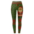 thumbnail image 5 of Fiaer Christmas Leggings for Women Trendy Warm Xmas Yoga Pants Plus Size High Waisted Snowman Candy Sticks Santa Snowflake Printed Holiday Trousers Green1 XL, 5 of 5