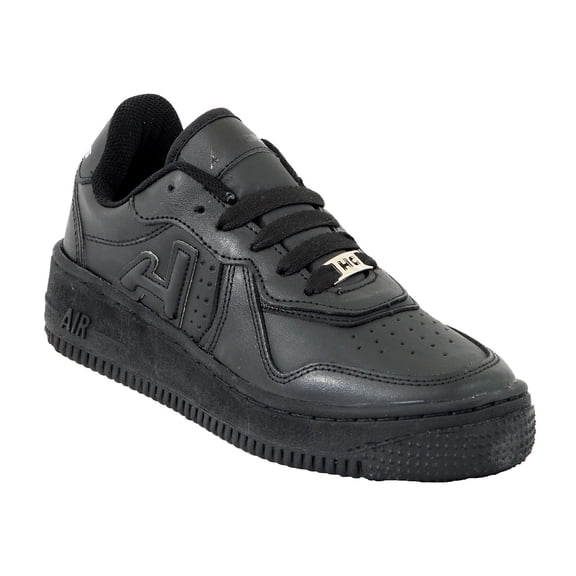 Tenis BLANCO Piel Unisex Niña Cosido Escolar Casual Air Urbano HGROS M-240 TALLA 25 CM NEGRO