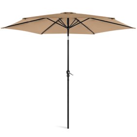 Sundale Outdoor 9 Feet Aluminum Patio Umbrella With Crank And Push Button Tilt 8 Fiberglass Ribs Walmart Com Walmart Com