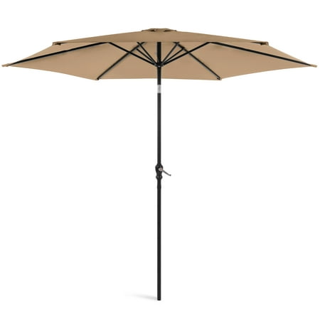 Best Choice Products 10-foot Outdoor Table Compatible Steel Polyester Market Patio Umbrella with Crank and Easy Push Button Tilt, (Best Collapsible Umbrella Uk)