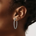 thumbnail image 3 of Sterling Silver Black Rhodium-Plated Cz In And Out Round Hoop Earrings (34 X 34) Made Vietnam qe7571b, 3 of 5