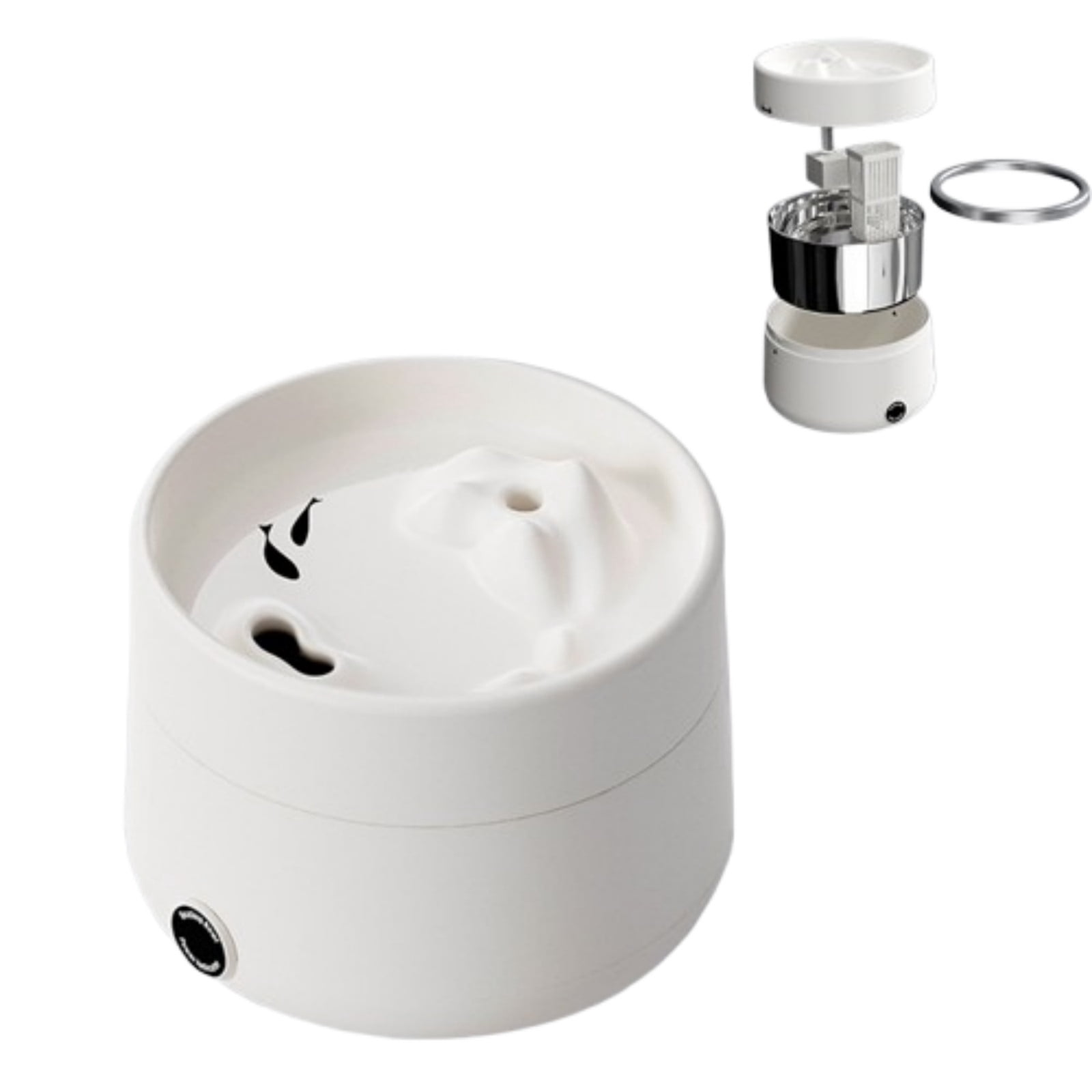 Heated Cat Water Fountain and Dog Water Dispenser, 2 in 1 Pet Food Dryer with Stainless Steel Bowl, Automatic Circulating Drinking Fountain, Adjustable Temperature Control, Easy Clean