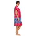 thumbnail image 3 of Women's Floral Printed Short-Sleeve Lounger Nightgown Sleepwear, X-Large Bright Pink, 3 of 5
