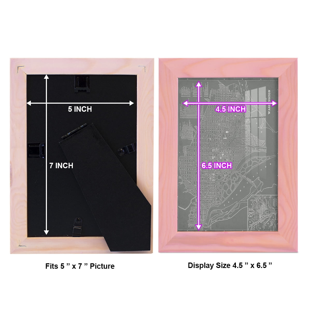 City Map of Washington D.C. -Framed Print w/glass-Sunset Pink