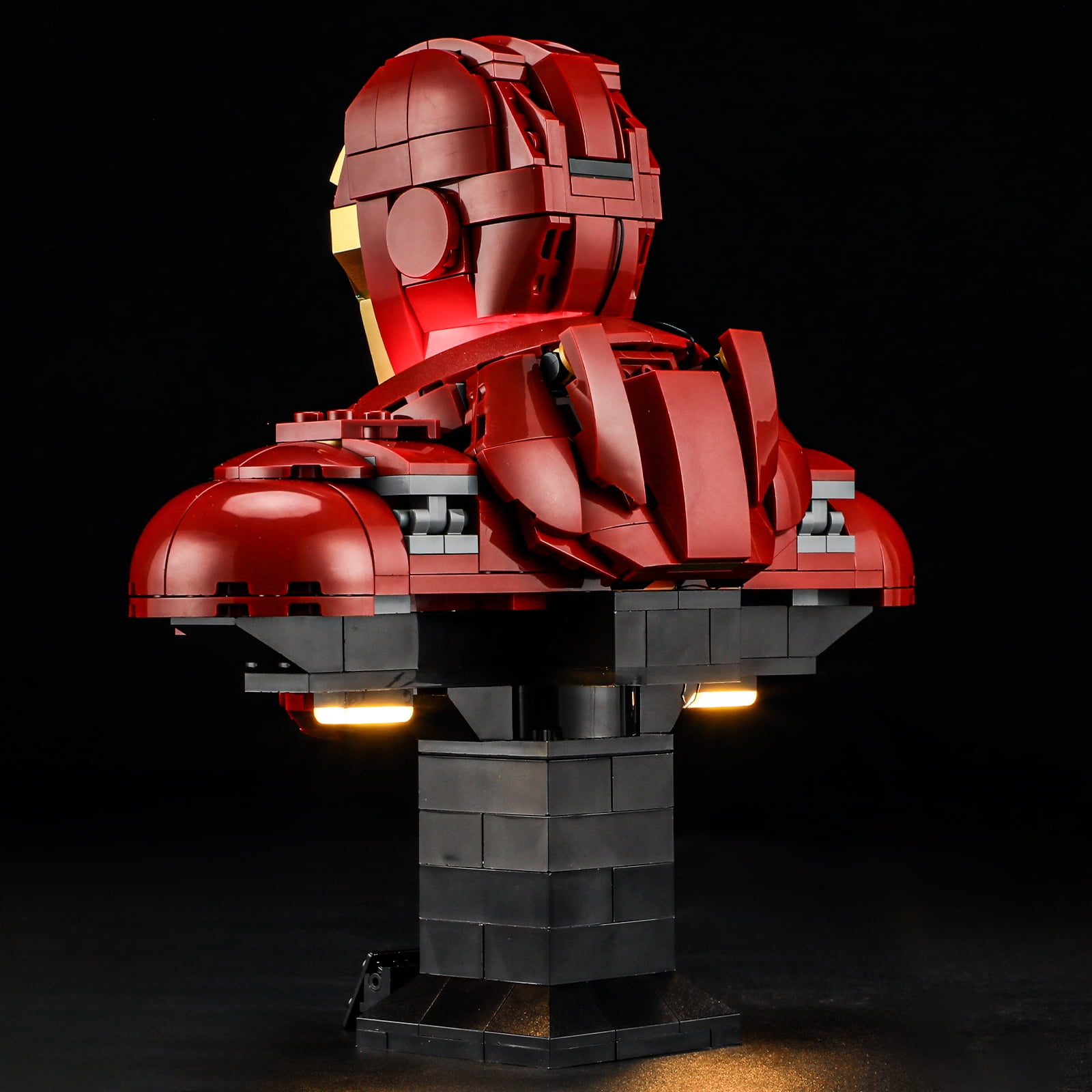 QC Ltbrcik Lighting Set for Lego Iron Man MK4 Bust 76327 Building Blocks Without Building Blocks Set