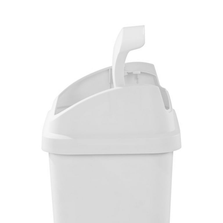 Sterilite 7.8 Gallon SwingTop Kitchen Wastebasket Trash Can, White