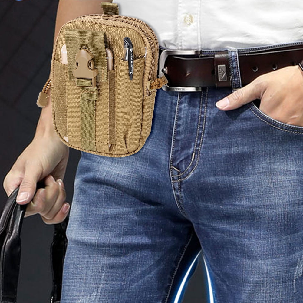 Riñonera Táctica Para Hombre - Lona, Multibolsillos, Para Teléfonos Hasta 6.5"