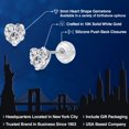 thumbnail image 2 of Gem Stone King 10K White Gold Heart Lab Grown Diamond Stud Earrings for Women | 0.88 Cttw | Gemstone April Birthstone | DEF Color | VVS-VS Clarity | Heart Shape 5MM, 2 of 6