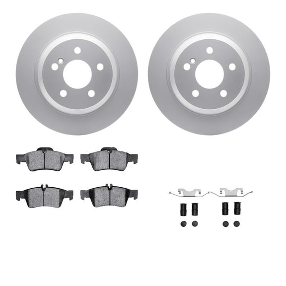 Dynamic Friction Company Rear Geospec Brake Rotors with 5000 Advanced Brake Pads includes Hardware 4512-63166
