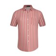 thumbnail image 1 of Camisa rayas botones mangas cortas playa verano informal Rosa T XXL, 1 of 6