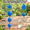 Blue, variant on Green Square Foil Balloon Wall Drop Kit with 79-Balloon Garland Arch for Party Decorations