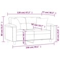 thumbnail image 3 of vidaXL 2-Seater Sofa with Pillows&Cushions Black 47.2" Faux Leather, 3 of 19