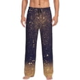 thumbnail image 2 of Picia Gold Black Glitter Mens Soft Woven Cotton Elastic Waistband Sleep Pajama Pant Lounge Sleep Pant With Pockets And Drawstring-, 2 of 9
