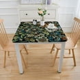 thumbnail image 3 of COMIO Spring Floral Watercolor Herbs Flowers Leaves Boho Green Yellow Table Cover Square Tablecloth White, 3 of 7
