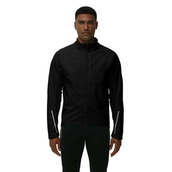 Cycling Men Cycling Jacket Windproof Soft Shell Warm Fleece Lining Multiple Pockets Winter Jacket With Reflective Detailing