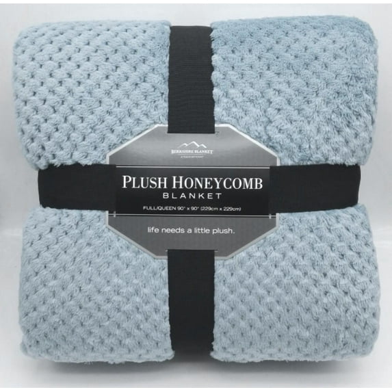 Honeycomb Shimmersoft Berkshire Blanket Stone Blue / King