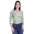 thumbnail image 1 of Moomaya Hauts Courts à Manches Longues pour Femmes T-Shirt Court Imprimé à Col Rond, 1 of 4