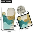 thumbnail image 6 of Teal Gold Marble Kitchen Oven Mitt and Pot Holder Sets 2 Pcs for Baking, Cooking and Grilling, Heat Resistant Up To 392 °F, 6 of 7