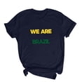 thumbnail image 4 of Nmnitkp Sustainable Women's Short Sleeve Tops We Are Brazil Football Fan Graphic T-Shirt, Crew Neck Short Sleeve Casual Tee, Multiple Colors Available Navy,M, 4 of 5