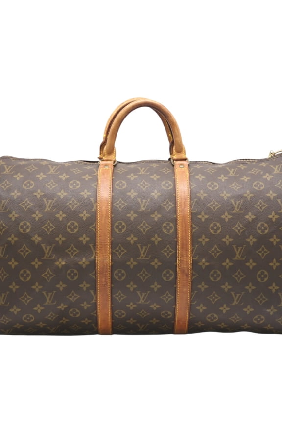 Pre-Owned LOUIS VUITTON Monogram Keepall Bandouliere 55 M41414 Handbag in Brown Coated Canvas...