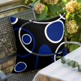 thumbnail image 5 of Abstract Geometric Lines Throw Pillow Cover Circular Texture Blue Black Retro Cotton Linen Cushion Cover Throw Pillow Case with Invisible Zipper for Couch Sofa Bed Chair Car 26x26 Inch, 5 of 9