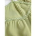 thumbnail image 5 of Beaded straps lace trim cutout blouse tiered mini dress-Light Green-M, 5 of 5