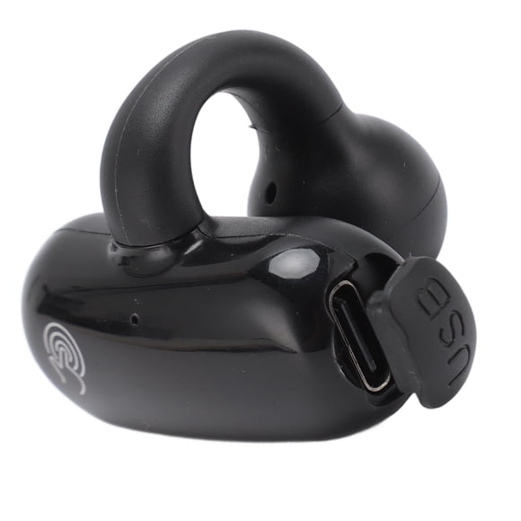 Single Ear Clip Bone Conduction Headphone, F20 BT V5.2 Open Ear Earbuds with LED Power Display, Clip on Earbuds with 88H Playtime, IPX6 Waterproof, Built in Mic