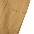 thumbnail image 6 of UTTOASFAY Fashion Pants Women Casual Pocket Button Elastic Waist Full Length Pants Brown, 6 of 8