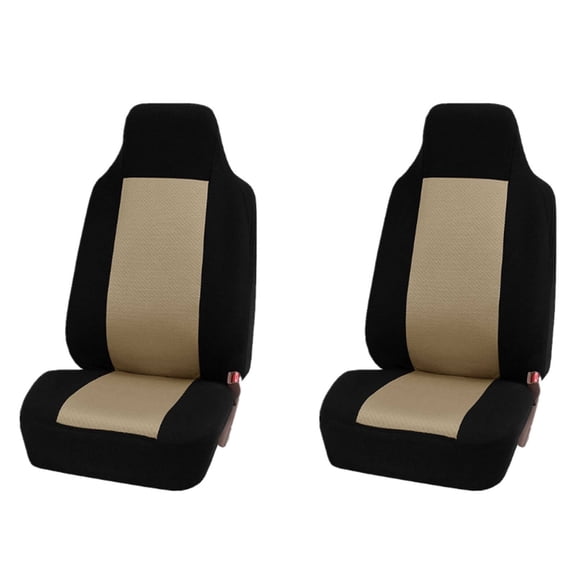 RIONIMA 2026 New 2Pcs Car Seat Covers Fashion Forward Car Seat Cover Protects Seats Weatherproof Fabric Seat Covers for Car Truck Suv Cream Coloured