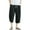 Black, variant on Mens Slim Fit Swim Trunks Cotton Capri Baggy Harem Pants Drawstring Yoga Bathing Swimming Casual Swimwear Beach Shorts