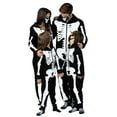 thumbnail image 2 of Prestigez Mens Family Skeleton Onesie Pajama Costume Union Suit Sleepwear With Hood, Mask, And Socks, White - Skeleton, Size: Men - L, 2 of 7