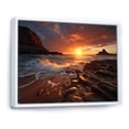 thumbnail image 2 of Designart "Golden Coastline Australia painting I" Nautical & Beach Floater Framed Wall Decor, 2 of 7