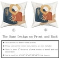 thumbnail image 5 of Abstract Boho Pillow Covers 18x18 Set of 2 Mid Century Navy Blue Burnt Orange Yellow Decorative Throw Pillows Modern Geometric PillowCase Square Cotton Farmhouse Cushion Case Decor for Couch Sofa Bed, 5 of 6