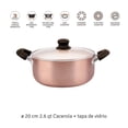thumbnail image 2 of HUDSON BEST KITCHENWARE | Cacerola Con Revestimiento Triple Antiadherente Y Tapa De Vidrio Con Valvula De Vapor, 20 Cm Color Cobre, 2 of 5