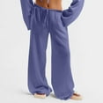 thumbnail image 2 of UVEASISHA Linen Summer Pants for Women Flowy Low Rise Wide Leg Sweat Pants 2025 Baggy Streetwear Hipster Pants Purple M, 2 of 10