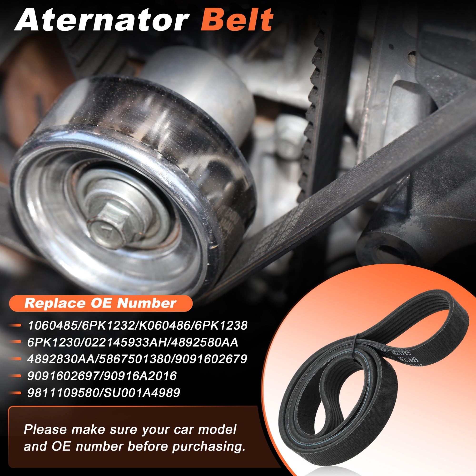 Unique Bargains 1060485 6PK1232 Serpentine Drive Belt for Toyota Corolla Matrix