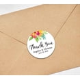 thumbnail image 2 of Darling Souvenir MADE WITH LOVE Round 45 Pcs Floral Thank You Stickers Personalized Bride Groom Names And Date Envelope Seals-White, 2 of 3