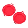thumbnail image 2 of Juego de cestas antiadherentes de silicona para freidora, 2 piezas, accesorios para ollas rojas, 19 cm de diámetro, 2 of 10