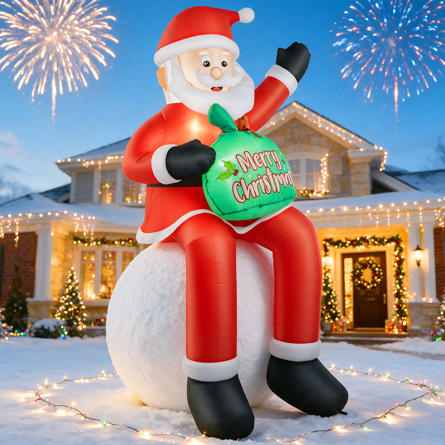 Belita Amy 6ft Inflatable Sitting Santa with LED Lights photo 2